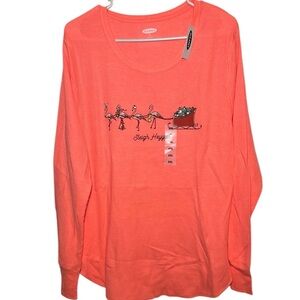 Old Navy Coral Long Sleeve Tee
